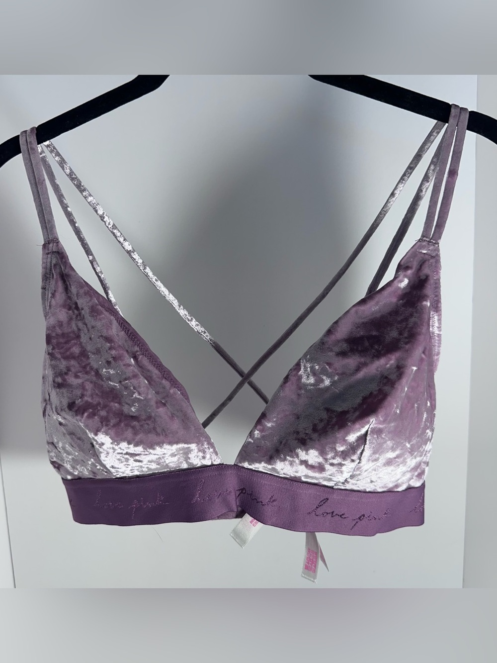Victoria's Secret Love Pink Velvet Bralette in Dusty Mauve